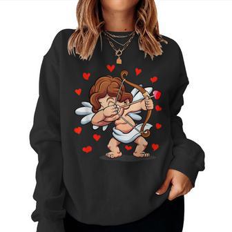 Dabbing Cupid Arrow Red Heart Valentine's Day Boy Girl Women Sweatshirt - Monsterry DE