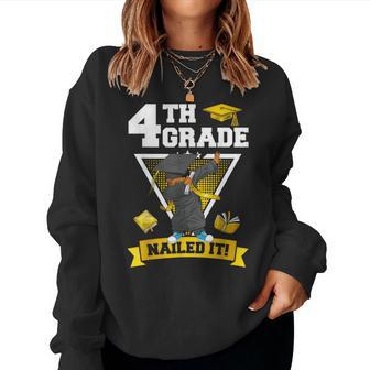 Dabbing Graduation Boy 4Th Grade Nailed It Class Of 2024 Women Sweatshirt - Monsterry CA