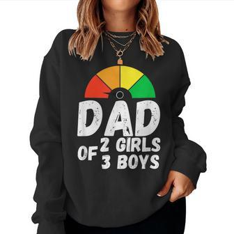 Dad Of 2 Girls 3 Boys From Daughter From Son On Father's Day Women Sweatshirt - Monsterry