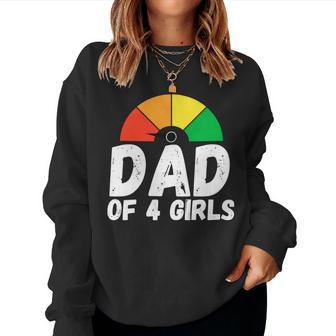 Dad Of 4 Girls From Daughter On Father's Day Women Sweatshirt - Monsterry AU