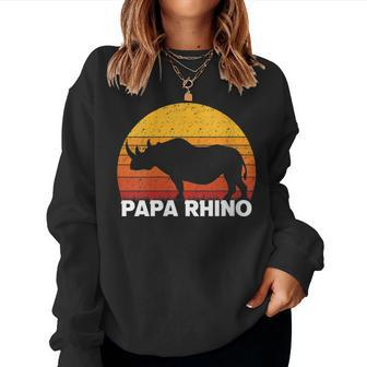 Dad Father Dads Grandpa Papa Rhino Women Sweatshirt - Monsterry CA