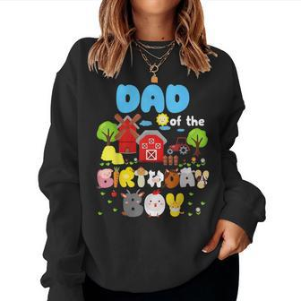 Dad And Mom Of The Birthday Boy Farm Animal Family Party Women Sweatshirt - Monsterry
