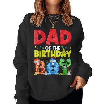 Dad And Mom Birthday Boy Gorilla Game Family Matching Women Sweatshirt - Monsterry AU