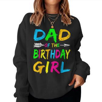 Dada Of The Birthday Girl Glows Retro 80'S Party Glow Women Sweatshirt - Seseable