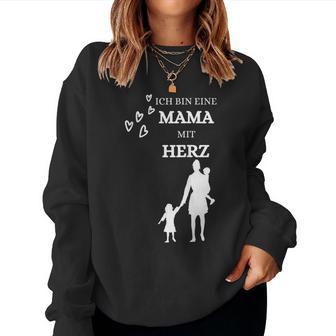 Damen Frau Ich Bin Eine Mama Mit Herz Mutter Muttertag Sweatshirt Frauen - Geschenkecke