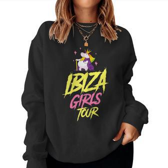Damen Ibiza Girls Tour Einhorn Mädels Party Urlaub Lustig Sweatshirt Frauen - Seseable