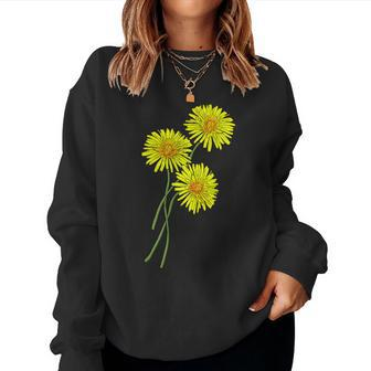 Dandelion & Thistle Bouquet For Yellow Flowers Friends Women Sweatshirt - Monsterry