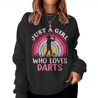 Dart Player Vintage Retro Just A Girl Who Loves Darts Women Sweatshirt - Monsterry AU