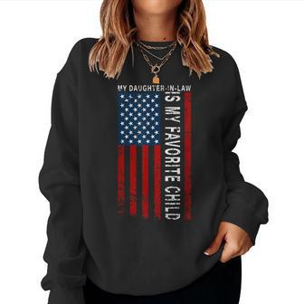 My Daughter In Law Is My Favorite Child Usa Father's Day Dad Women Sweatshirt - Seseable