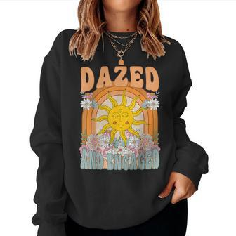 Dazed And Engaged Wildflower Bachelorette Party Matching Women Sweatshirt - Seseable