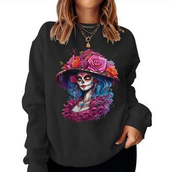 De Los Muertos La Catrina Day Of The Dead Sugar Skull Women Women Sweatshirt - Thegiftio UK