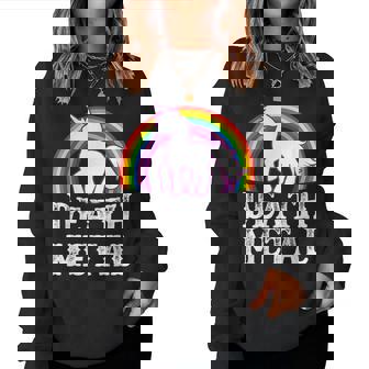 Death Metal Unicorn Sarcastic Heavy Metal Women Sweatshirt - Thegiftio