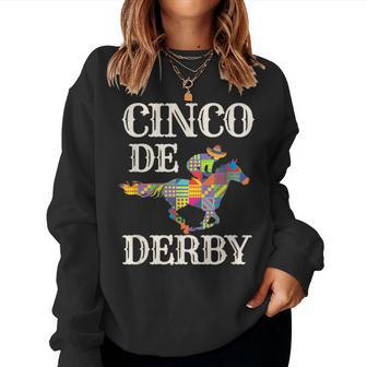 Derby De Mayo Cinco De Mayo Horse Racing Sombrero Women Sweatshirt - Seseable