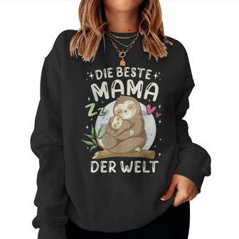 Die Beste Mama Der Welt Faultier Mutter Mit Kind Muttertag Sweatshirt Frauen - Geschenkecke