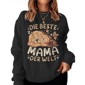 Die Beste Mama Der Welt Golden Retriever Mit Welpe Sweatshirt Frauen - Geschenkecke