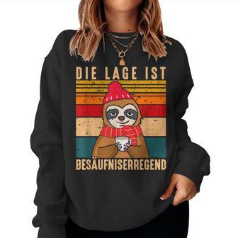 Die Lage Ist Besaufniserregend Sloth Punch Sweatshirt Frauen - Geschenkecke