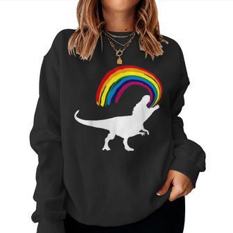 Dinosaur Rainbow T-Rex Dino Women Sweatshirt - Monsterry
