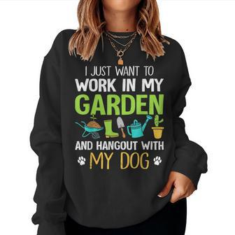 Dog & Gardening Plant Lover Garden Gardener Women Sweatshirt - Thegiftio UK
