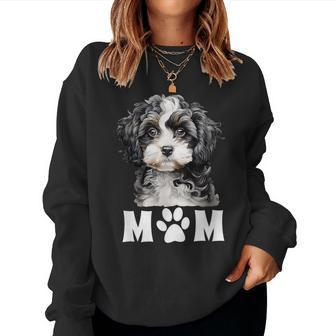 Dog Mom Mum Cute Cavapoo Maltipoo Cavachon Puppy Face Women Sweatshirt | Mazezy