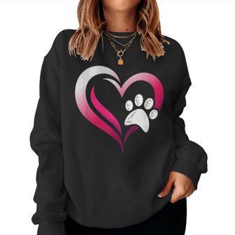 Dog Paw Dog Lovers For Dogs Paw Print Paw Print Women Sweatshirt - Thegiftio UK