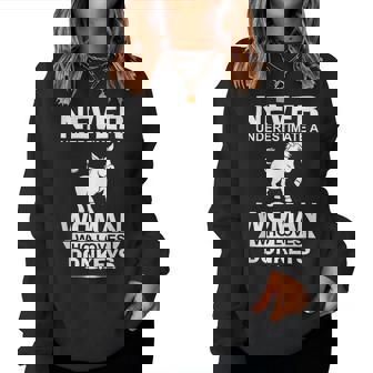 Donkey Lover Never Underestimate A Woman Who Women Sweatshirt - Thegiftio