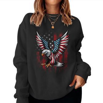 Drôle D'aigle À Tête Blanche 4 Juillet Drapeau Américain Des États-Unis Pour Garçons Et Filles Avec Col En Women Sweatshirt - Cadeauxyz