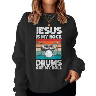 Drummer Jesus Drumming Drums Percussion Faith Christian Women Sweatshirt - Monsterry AU