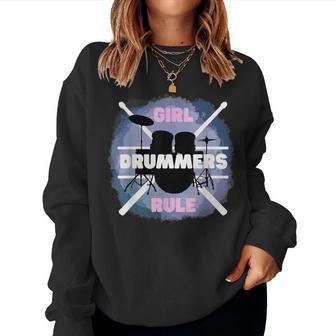 Drummer T For Girls That Love Drumming Women Sweatshirt - Thegiftio UK