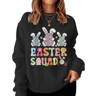 Easter Squad Bunny Rabbit Egg Groovy Cousin Crew Easter Day Women Sweatshirt - Seseable