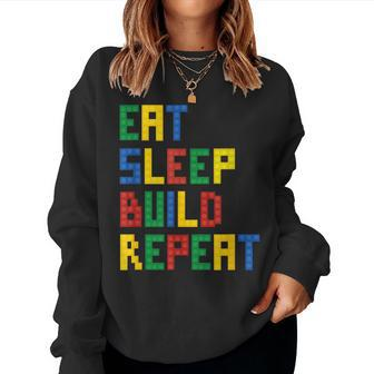 Eat Sleep Build Repeat Master Builder Block Boys Girls Women Sweatshirt - Monsterry AU