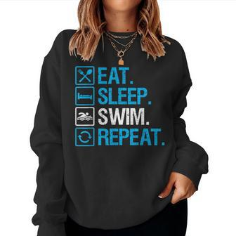 Eat Sleep Swim Repeat Swimming Swimmer For Men Women Sweatshirt | Mazezy DE