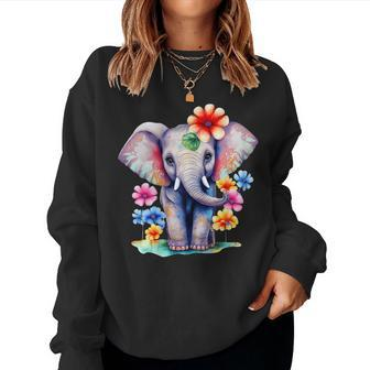 Elephant Elephants Present Cute Baby Elephant Woman Ladies Women Sweatshirt - Thegiftio UK