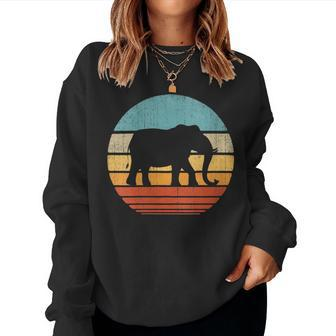Elephant Retro Vintage 60S 70S Sunset Mammal Zoo Animal Men Women Sweatshirt - Monsterry CA