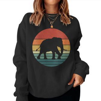 Elephant Retro Vintage Animal Lover Women Sweatshirt - Monsterry CA