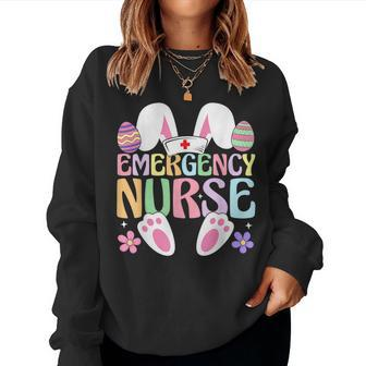 Emergency Department Nurse Easter Bunny Easter Day Er Nurse Women Sweatshirt - Monsterry UK