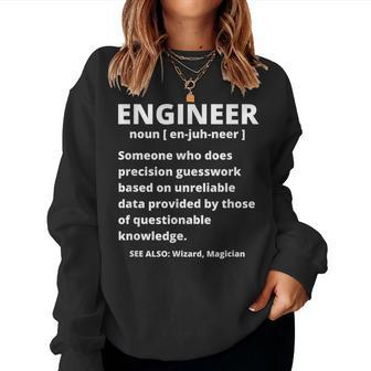 Engineer Definition Sarcastic Engineering Women Sweatshirt - Thegiftio UK