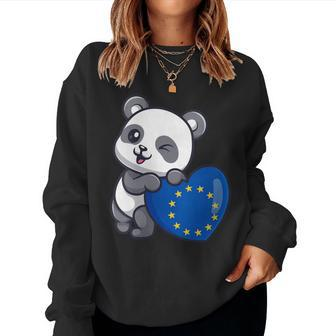European Union Heart Pride European Union Flag Eu Souvenir Women Sweatshirt - Monsterry UK