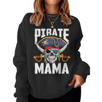Family Skull Pirate Mama Jolly Roger Crossbones Flag Women Sweatshirt - Thegiftio UK