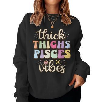 February March Birthday Astrology Groovy Pisces Zodiac Sign Women Sweatshirt - Seseable