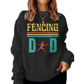Fencing Dad Retro Vintage Father's Day Sport Fencing Women Sweatshirt - Monsterry UK