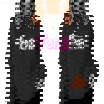 Feral Girl Summer Rap Trap Pink Retro Womens Women Sweatshirt - Seseable