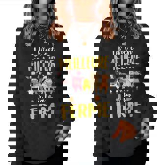 Ferme Animaux Fille Agriculteur Agricultrice Women Sweatshirt - Cadeauxyz