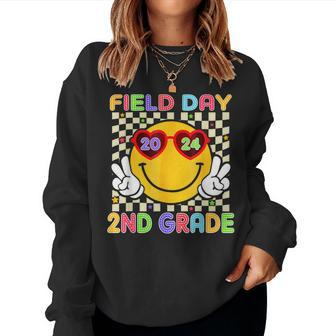 Field Day 2Nd Grade Groovy Fun Day Sunglasses Field Trip Women Sweatshirt - Monsterry DE