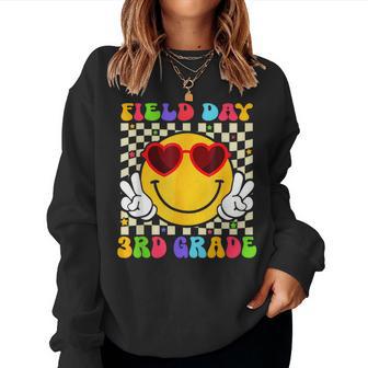 Field Day 3Rd Grade Groovy Field Day Sunglasses Field Trip Women Sweatshirt - Monsterry UK