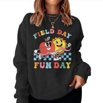 Field Day Fun Day Groovy Retro Field Trip Student Teacher Women Sweatshirt - Monsterry DE