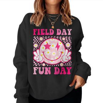 Field Day Fun Day Field Trip Retro Groovy Teacher Student Women Sweatshirt - Monsterry CA