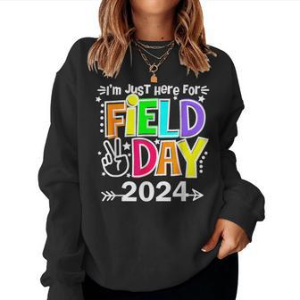 Field Day Teacher I'm Just Here For Field Day 2024 Women Sweatshirt - Seseable