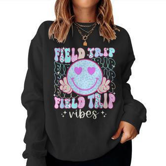 Field Day Field Trip Vibes Fun Day Groovy Teacher Student Women Sweatshirt - Seseable
