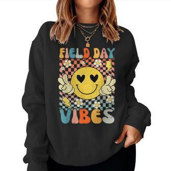 Field Day Vibes Fun Day Groovy Retro Field Trip Boys Girls Women Sweatshirt - Monsterry CA