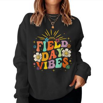 Field Day Vibes Groovy Teacher Field Day 2024 Women Sweatshirt | Mazezy